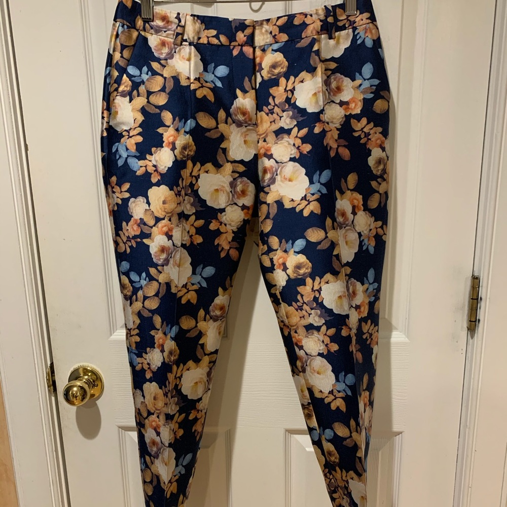 J. Crew Collection Shantung Silk Floral Pants